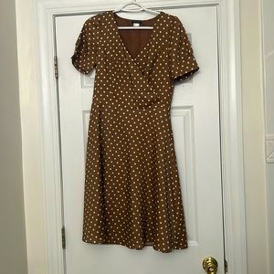 Brown polka dot dress